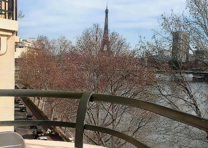 Beautiful Flat View Of The Seine And Eiffel Tower